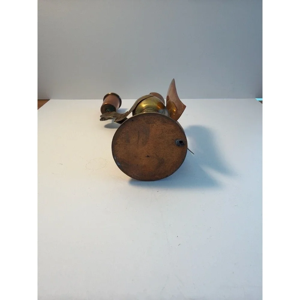 Mid-Century Modern Brass and Copper Angel Figurine‎ Taper Candle Holder
